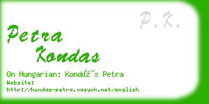 petra kondas business card